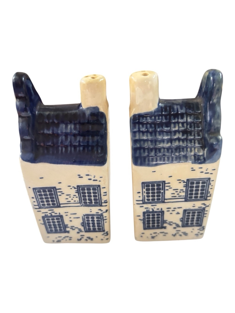 Delft Ceramic Vintage Blue & white House Salt and Pepper Shaker Set